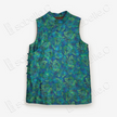 Gambiered Canton Peacock Green Gauze Sleeveless Top