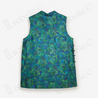 Gambiered Canton Peacock Green Gauze Sleeveless Top