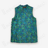 Gambiered Canton Peacock Green Gauze Sleeveless Top