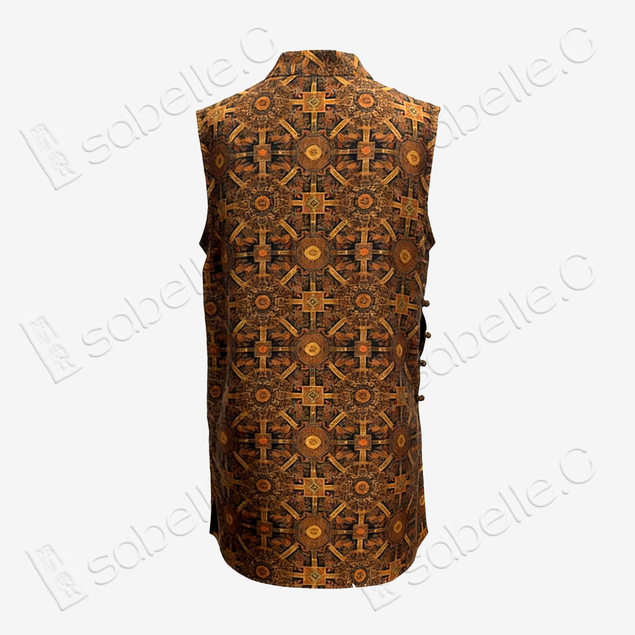 Vintage Square Samsara Motif Gambiered Canton Silk Top - 復古方勝紋香雲紗上衣