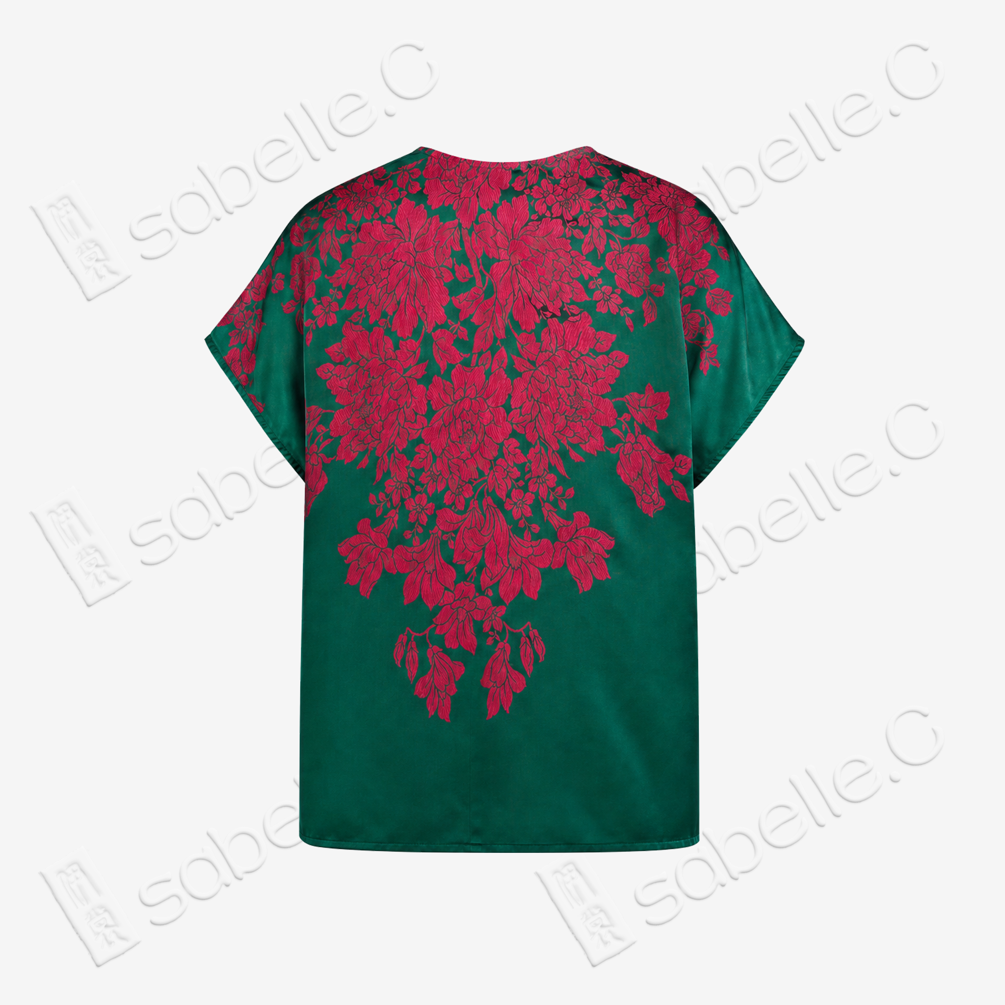Vintage Silk Short-Sleeve Top - 古董真絲軟緞短袖上衣