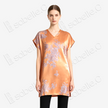 Amber Vintage Silk V-neck Tunic - 「琥珀蝶錦」古董真絲中長款上衣