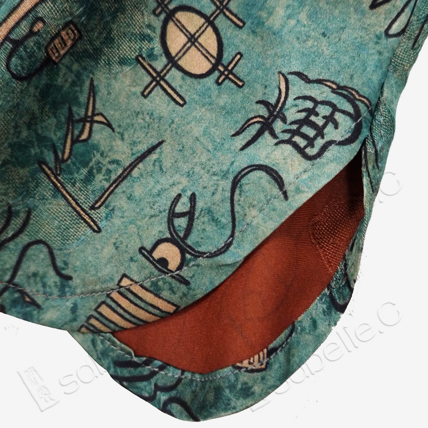 Bronze Inscription Gambiered Canton Silk Top - 古篆銘文香雲紗上衣