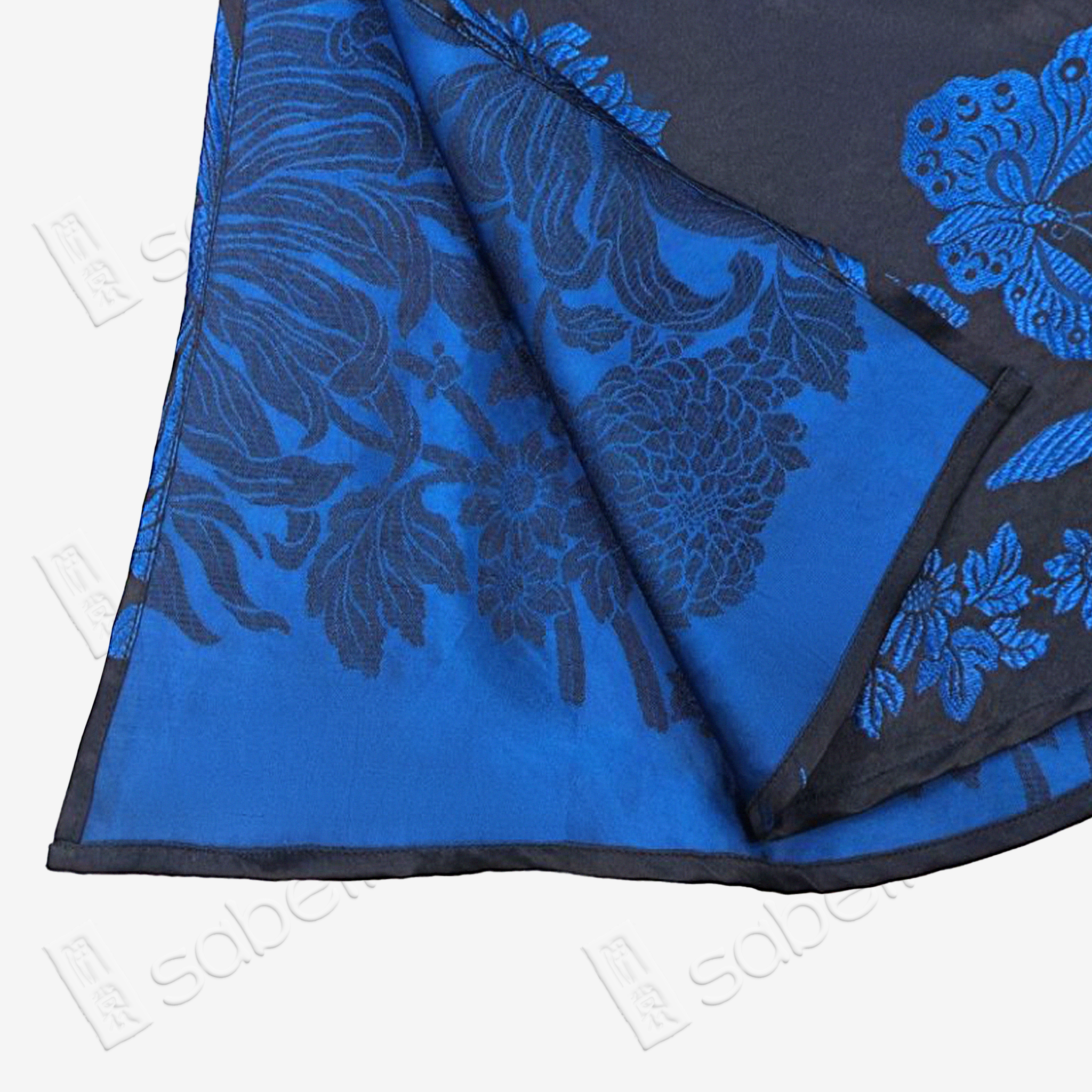 Peacock Butterfly Asymmetrical Silk Tunic - 古董真絲老緞背心上衣