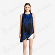 Peacock Butterfly Asymmetrical Silk Tunic - 古董真絲老緞背心上衣