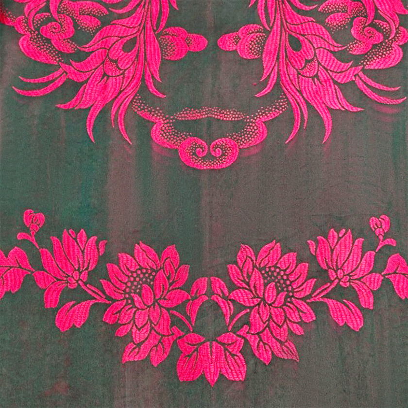 Phoenix Peony Vintage Silk Sleeveless Tunic - 古董真絲老緞無袖上衣