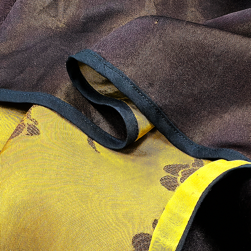 Golden Crane Pine Vintage Silk Satin Sleeveless Tunic - 古董真絲老緞無袖上衣