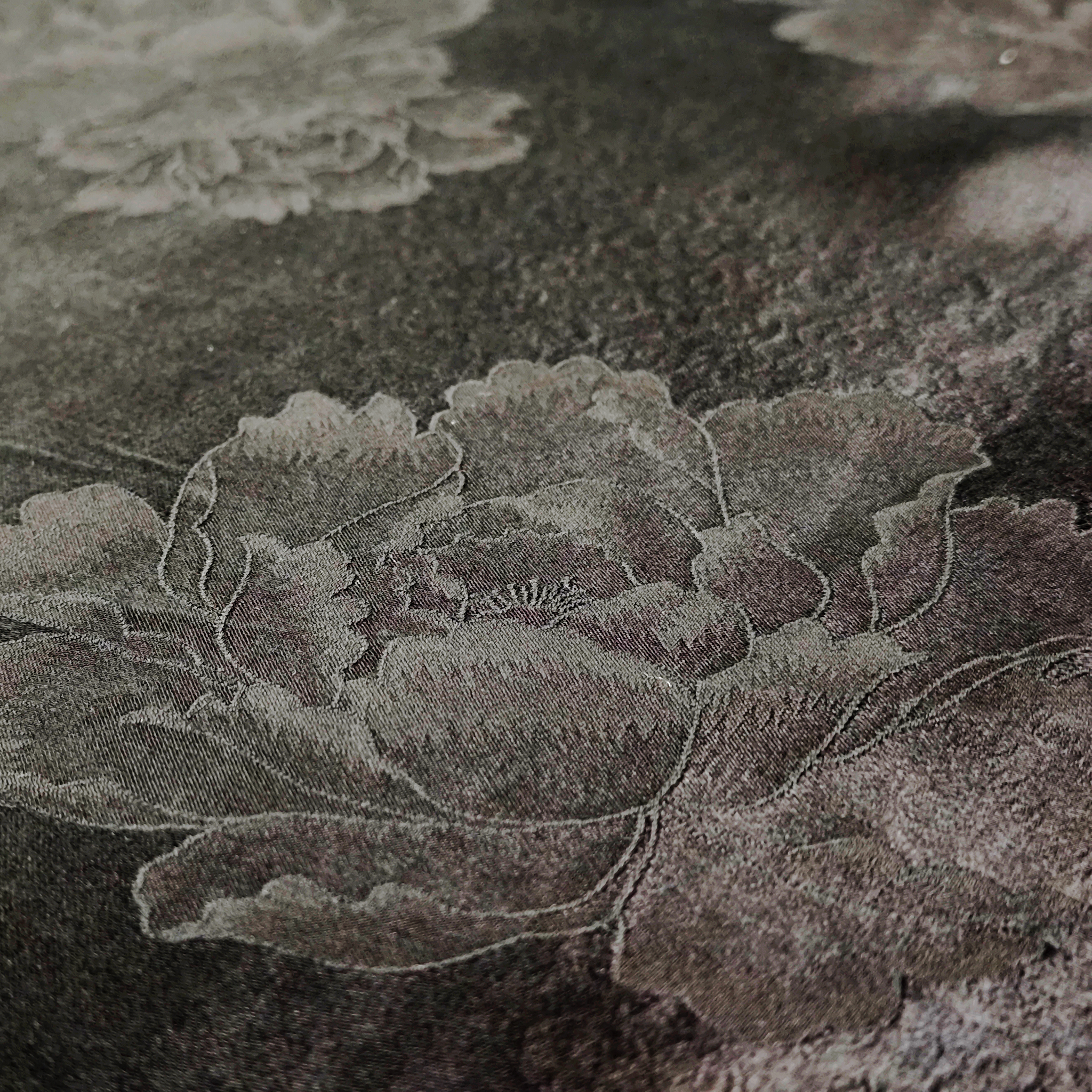 Jacquard Short Blouse in Gambiered Canton Silk