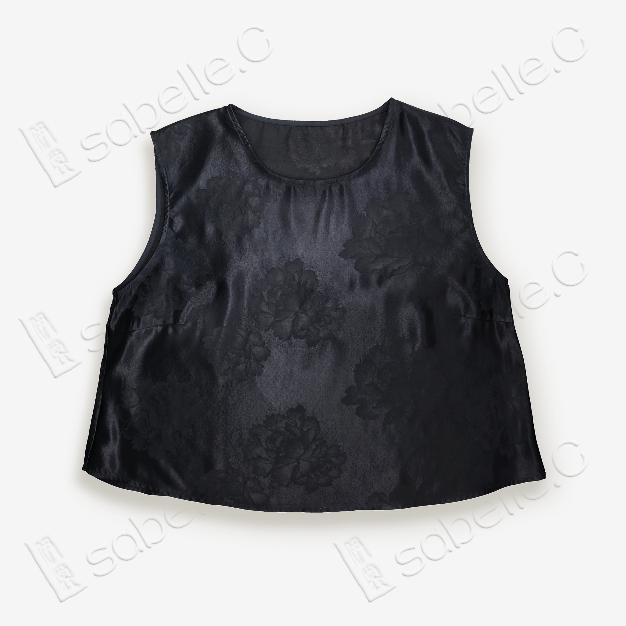 Jacquard Short Blouse in Gambiered Canton Silk