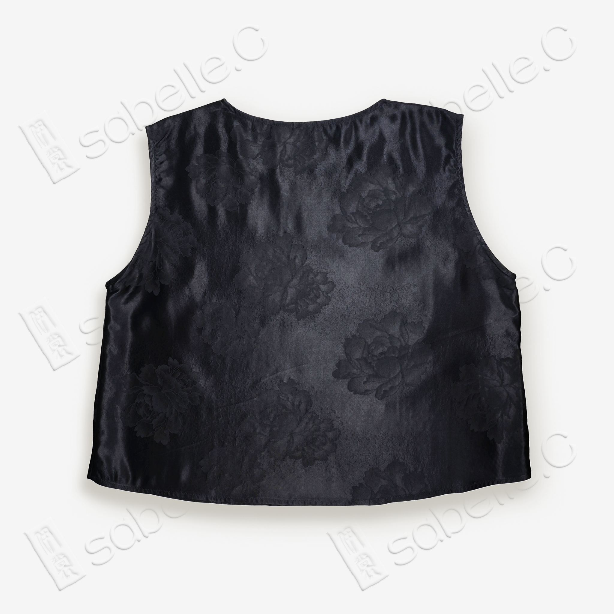 Jacquard Short Blouse in Gambiered Canton Silk