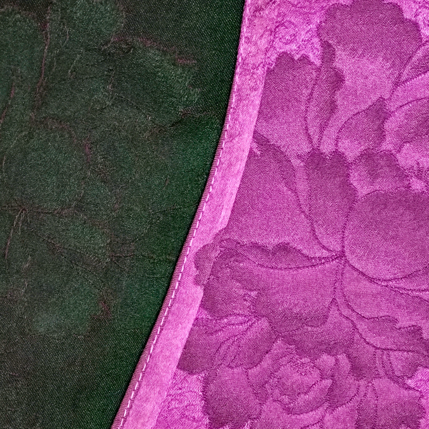 Gambiered Canton Silk Purple Blouse