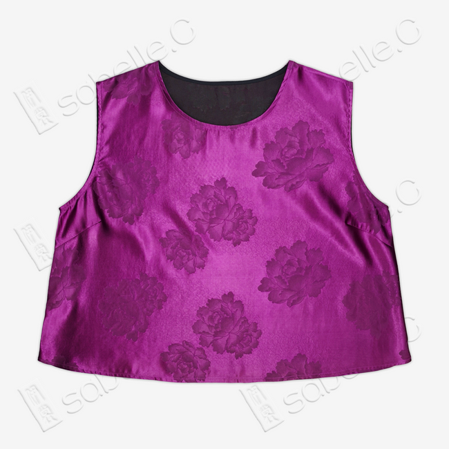 Gambiered Canton Silk Purple Blouse