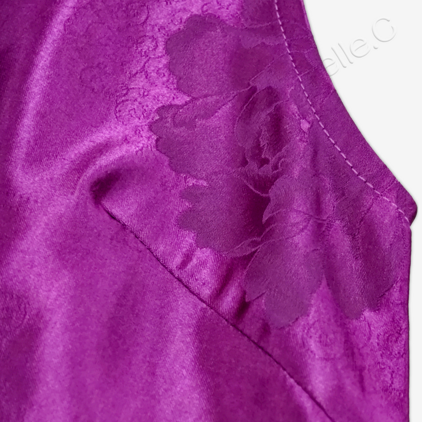 Gambiered Canton Silk Purple Blouse