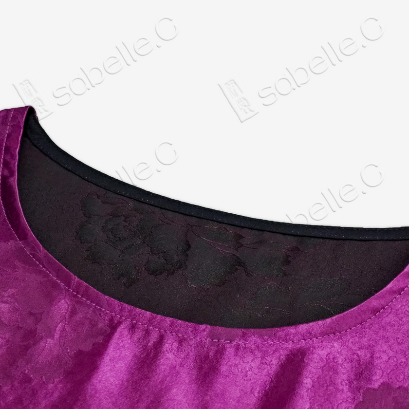 Gambiered Canton Silk Purple Blouse