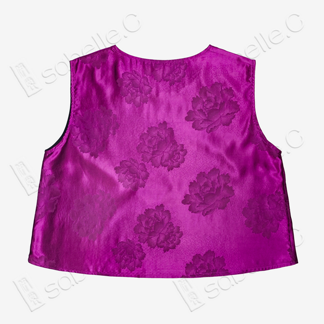 Gambiered Canton Silk Purple Blouse