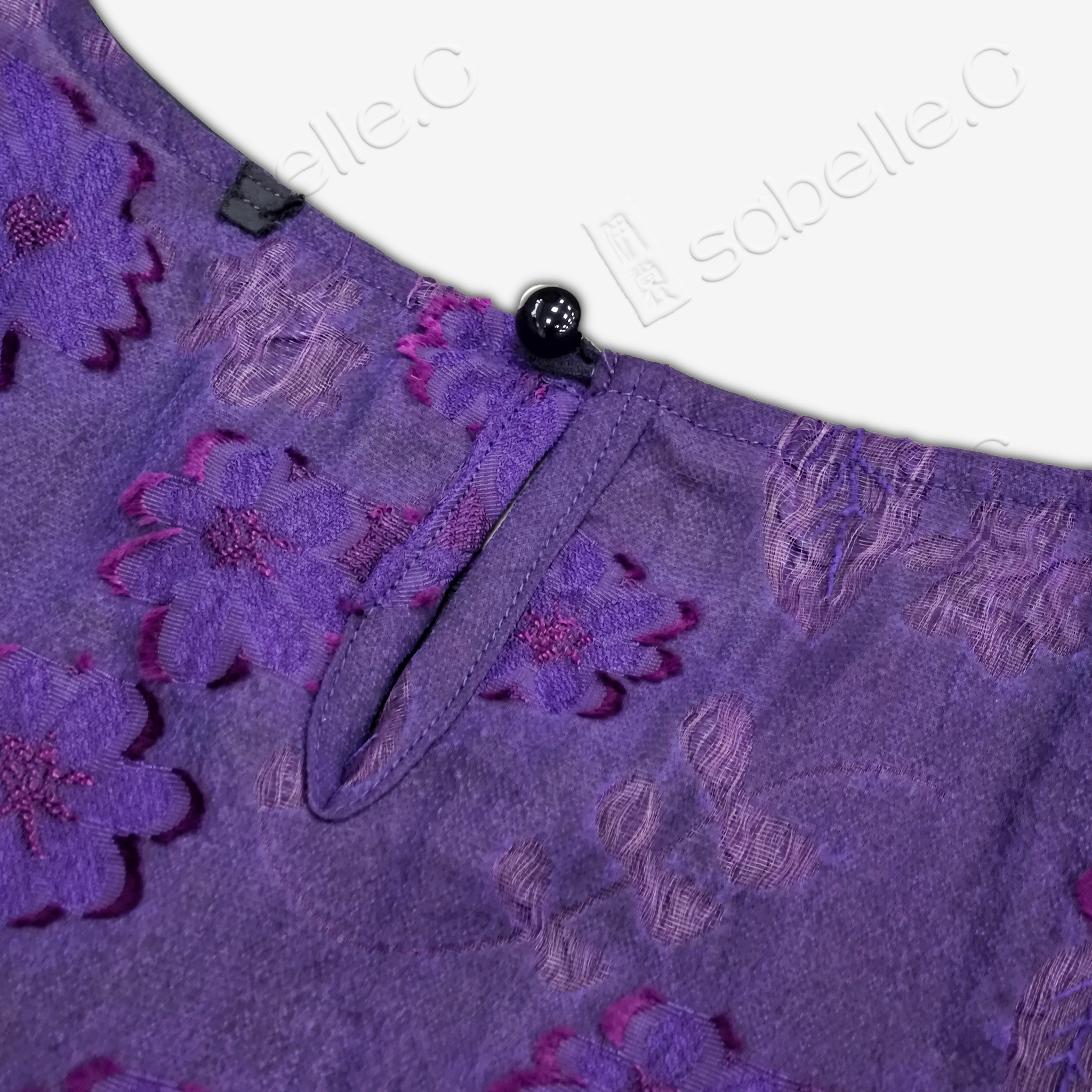 Embroidered Mulberry Silk Short Top