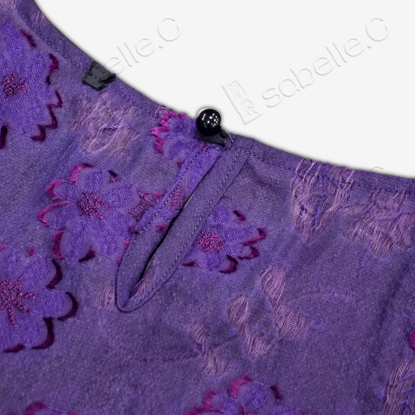 Embroidered Mulberry Silk Short Top