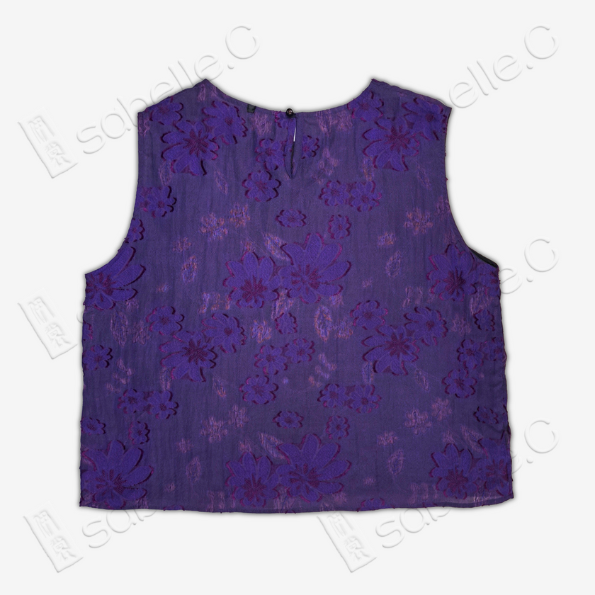 Embroidered Mulberry Silk Short Top