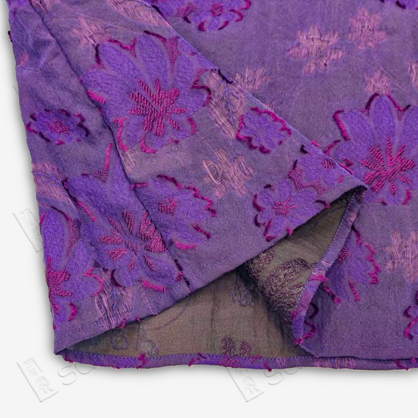 Embroidered Mulberry Silk Short Top