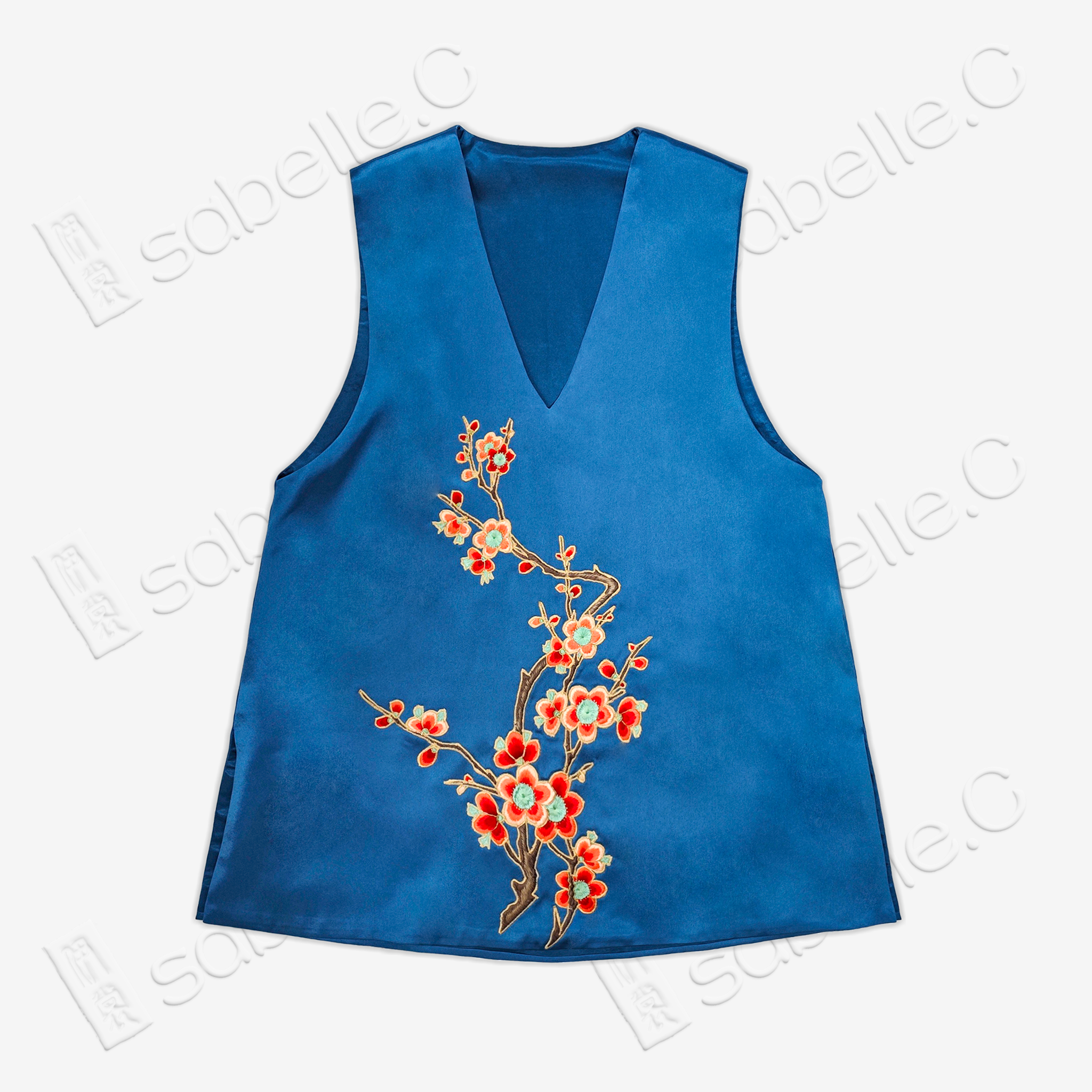 Vintage Embroidered Silk Vest