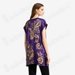 Violet Vintage Silk V-neck Tunic - 「絳紫金禧」龍鳳呈祥古董真絲中長款上衣