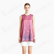 Pink Floral Vintage Silk Satin Sleeveless Tunic - 古董真絲老緞無袖上衣