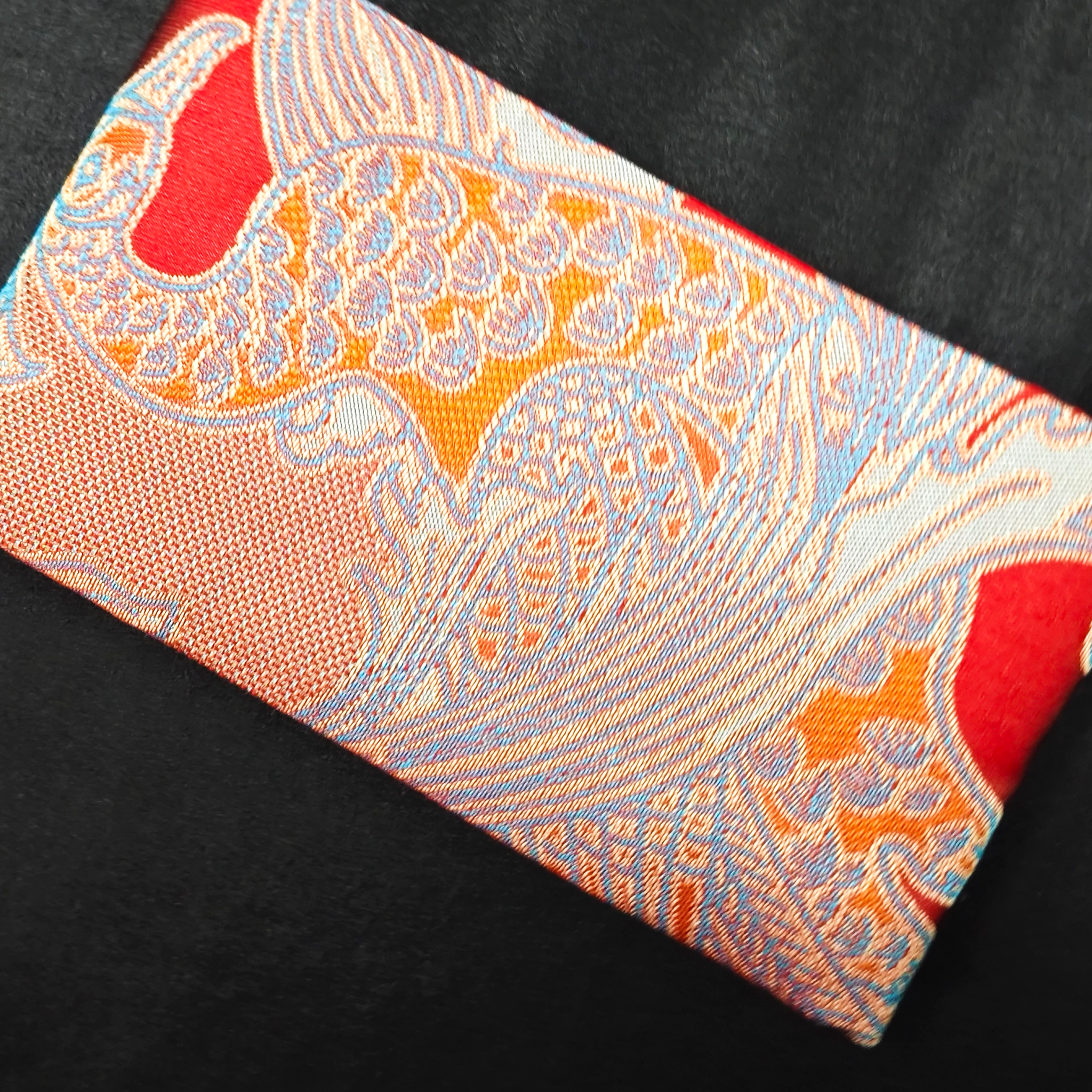 Gambiered Canton Silk Long-Sleeve Top