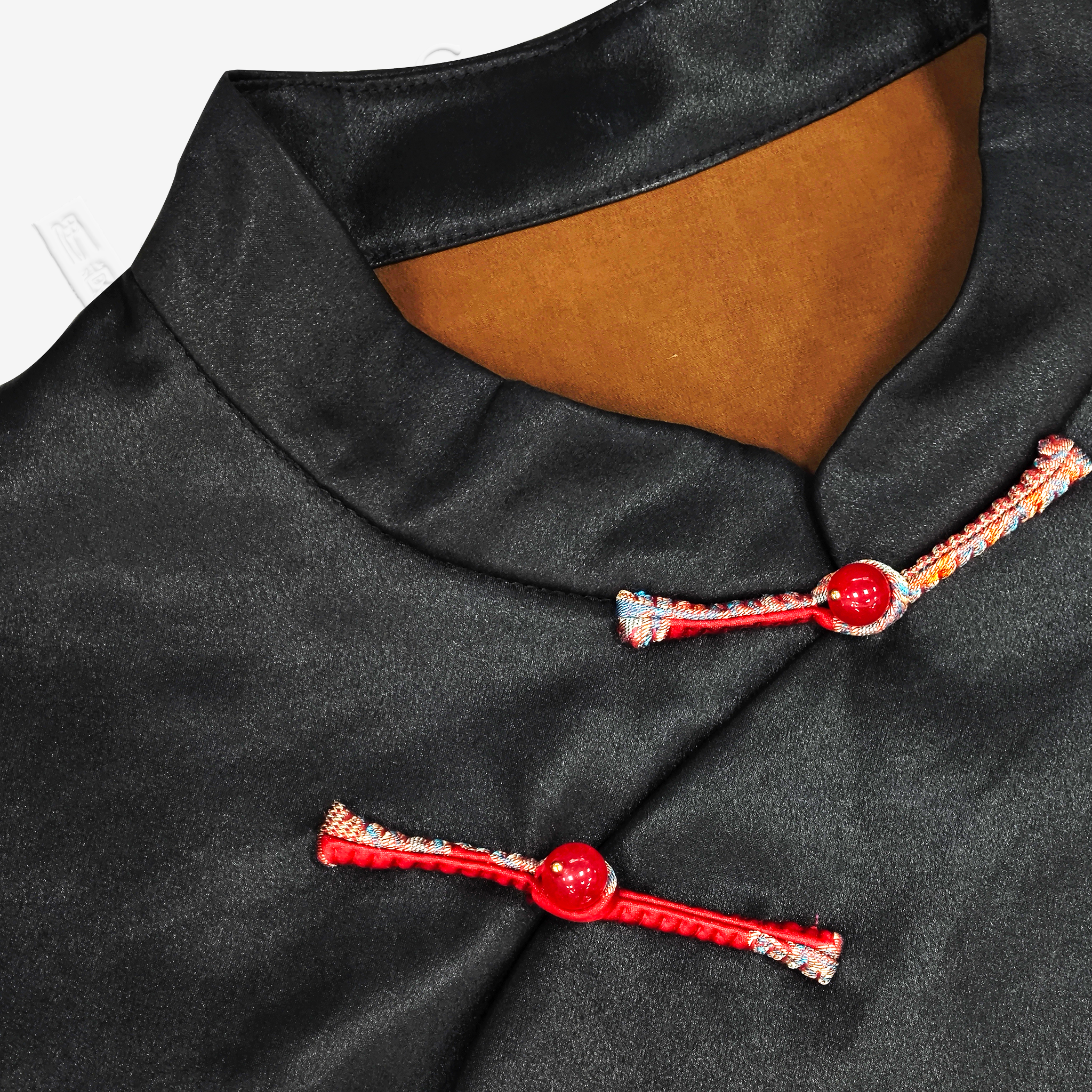 Gambiered Canton Silk Long-Sleeve Top