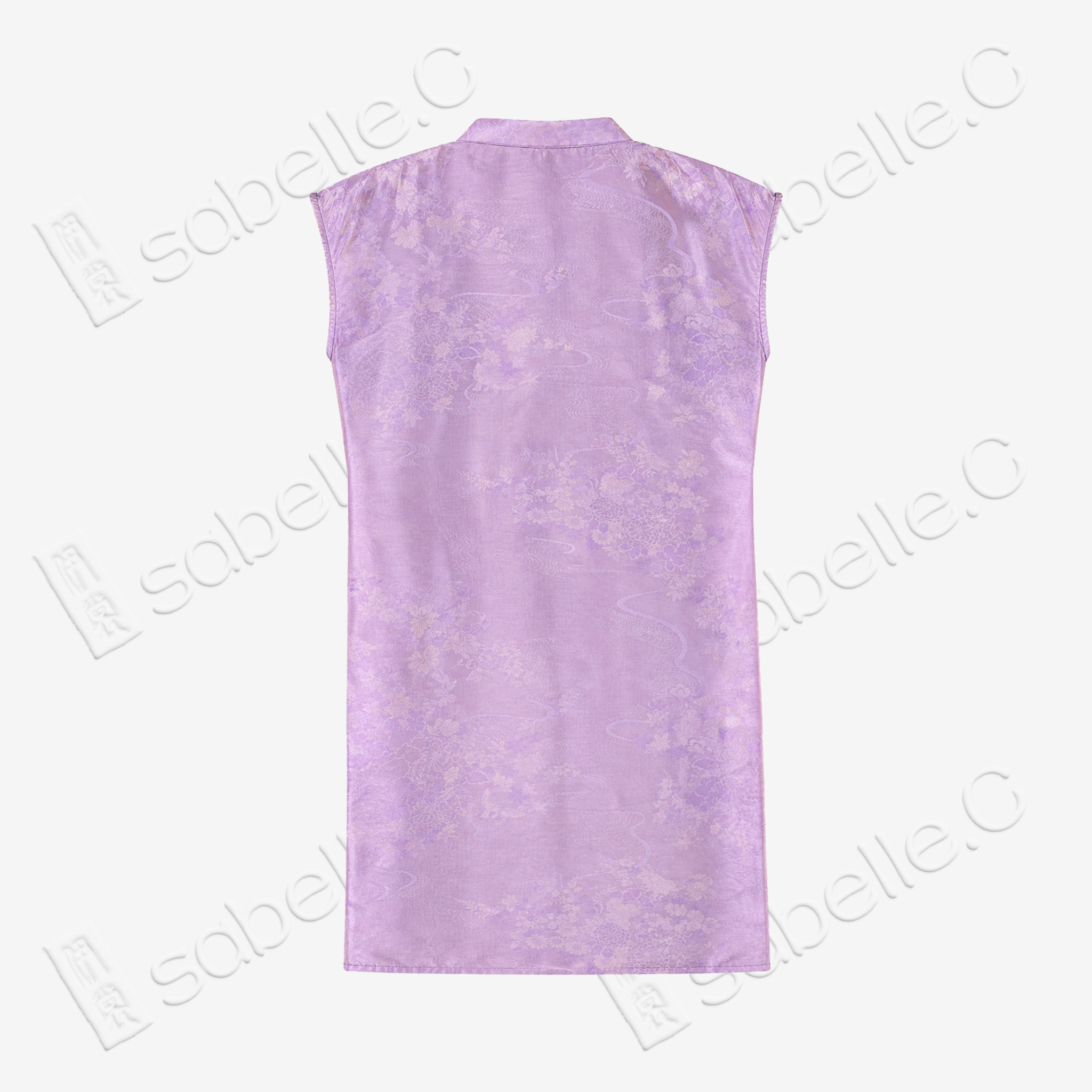 Lilac Stream Floral Ode Shu Brocade Top - 「紫澗花吟」蜀錦上衣
