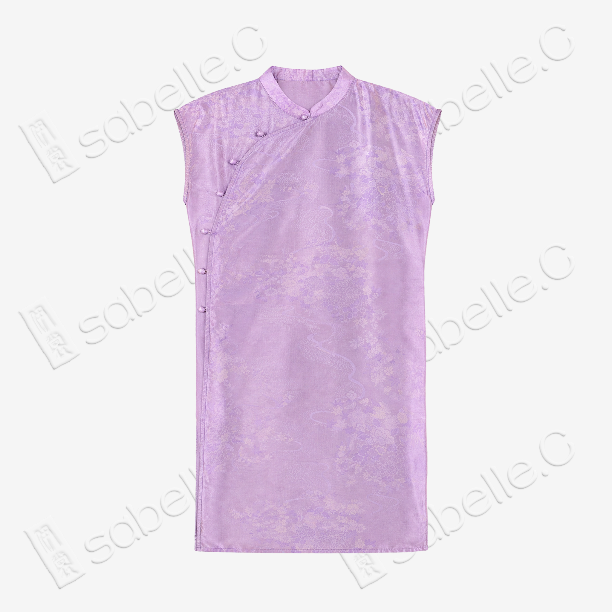 Lilac Stream Floral Ode Shu Brocade Top - 「紫澗花吟」蜀錦上衣