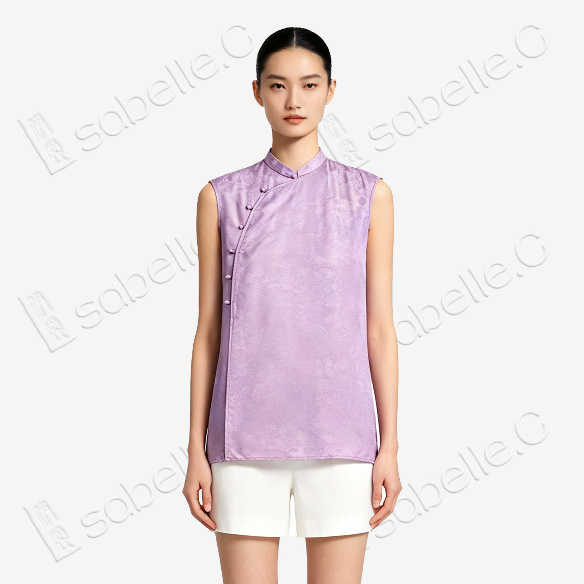 Lilac Stream Floral Ode Shu Brocade Top - 「紫澗花吟」蜀錦上衣