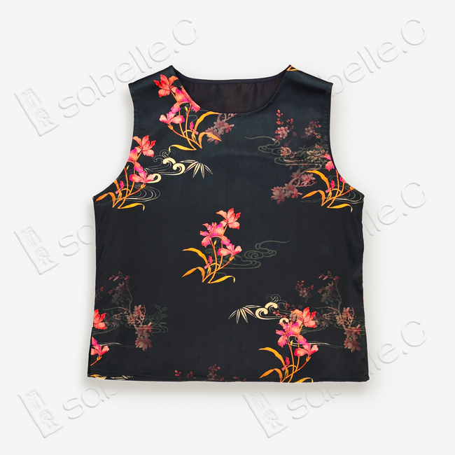 Gambiered Canton Silk Top