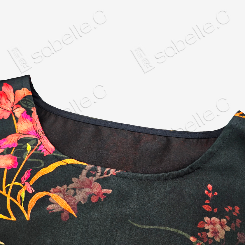 Gambiered Canton Silk Top