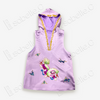 Embroidered Sleeveless Hoodie with V-Neck