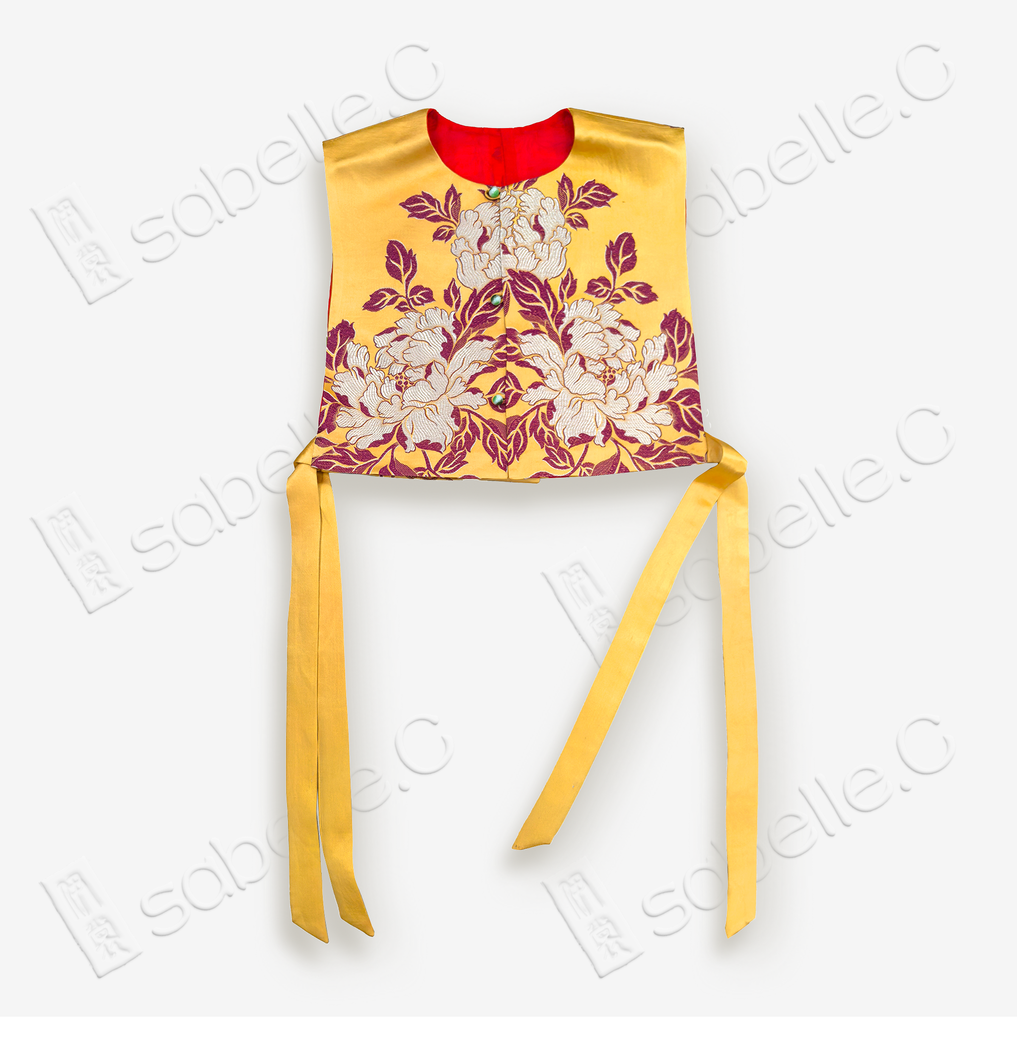 Chinese-style sleeveless front-buttoned Vest