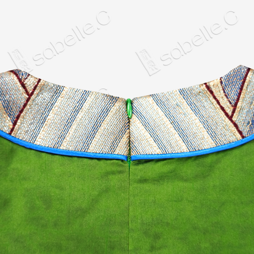 Gambiered Vest with Vintage Embroidery