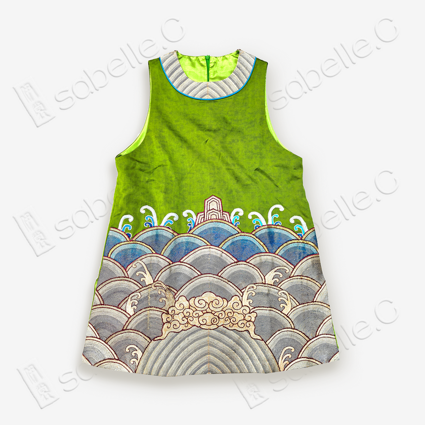 Gambiered Vest with Vintage Embroidery