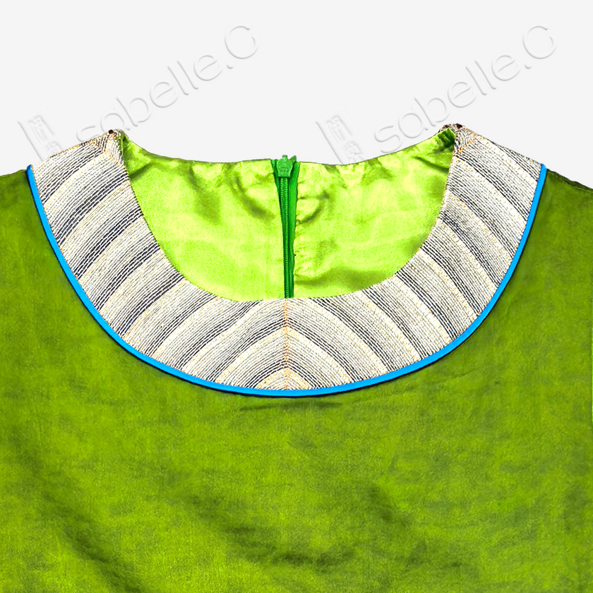 Gambiered Vest with Vintage Embroidery