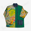Gambiered Canton Silk Patchwork Chinese Shirt