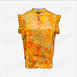 Gambiered Canton Silk mandarin collar Top