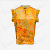 Gambiered Canton Silk mandarin collar Top