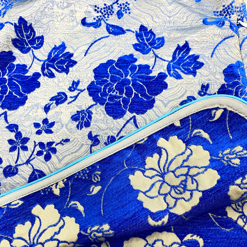 Zhang Velvet Short-Sleeve Mandarin Collar Top