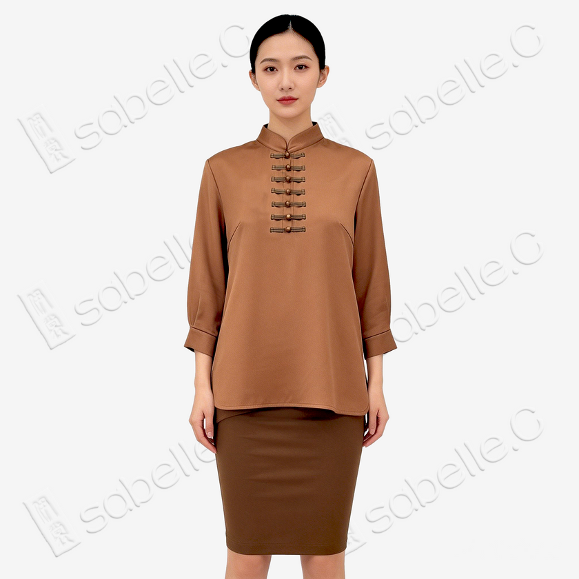 Heavyweight Silk Long-Sleeve Blouse