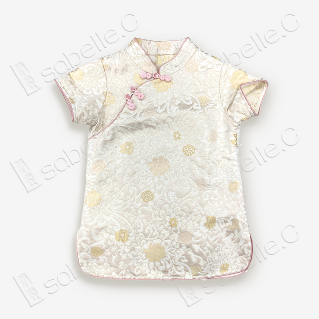 Zhang Velvet Short-Sleeve Mandarin Collar Top