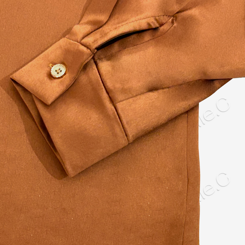 Heavyweight Silk Long-Sleeve Blouse