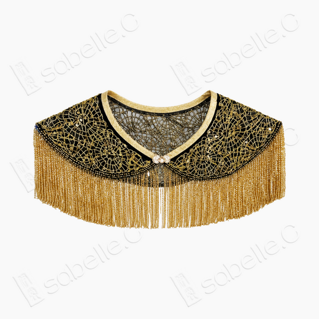 Gilded Beaded Tassel Lace Yunjian Collar - 鎏金釘珠繡透紗雲肩