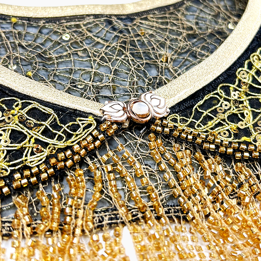 Gilded Beaded Tassel Lace Yunjian Collar - 鎏金釘珠繡透紗雲肩