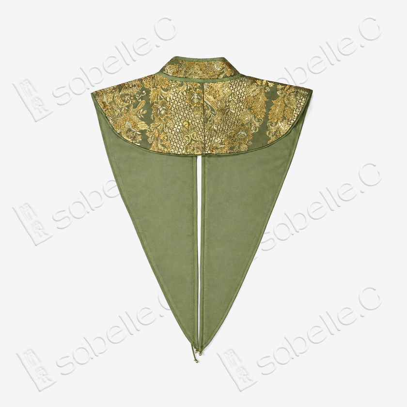 Jade Vine Gilded Brocade Embroidered Yunjian Collar - 翠蘿金綾刺繡雲肩