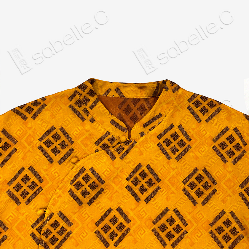 Gilded Geometric Gambiered Canton Silk Sleeveless Top - 鎏金幾何香雲紗無袖上衣