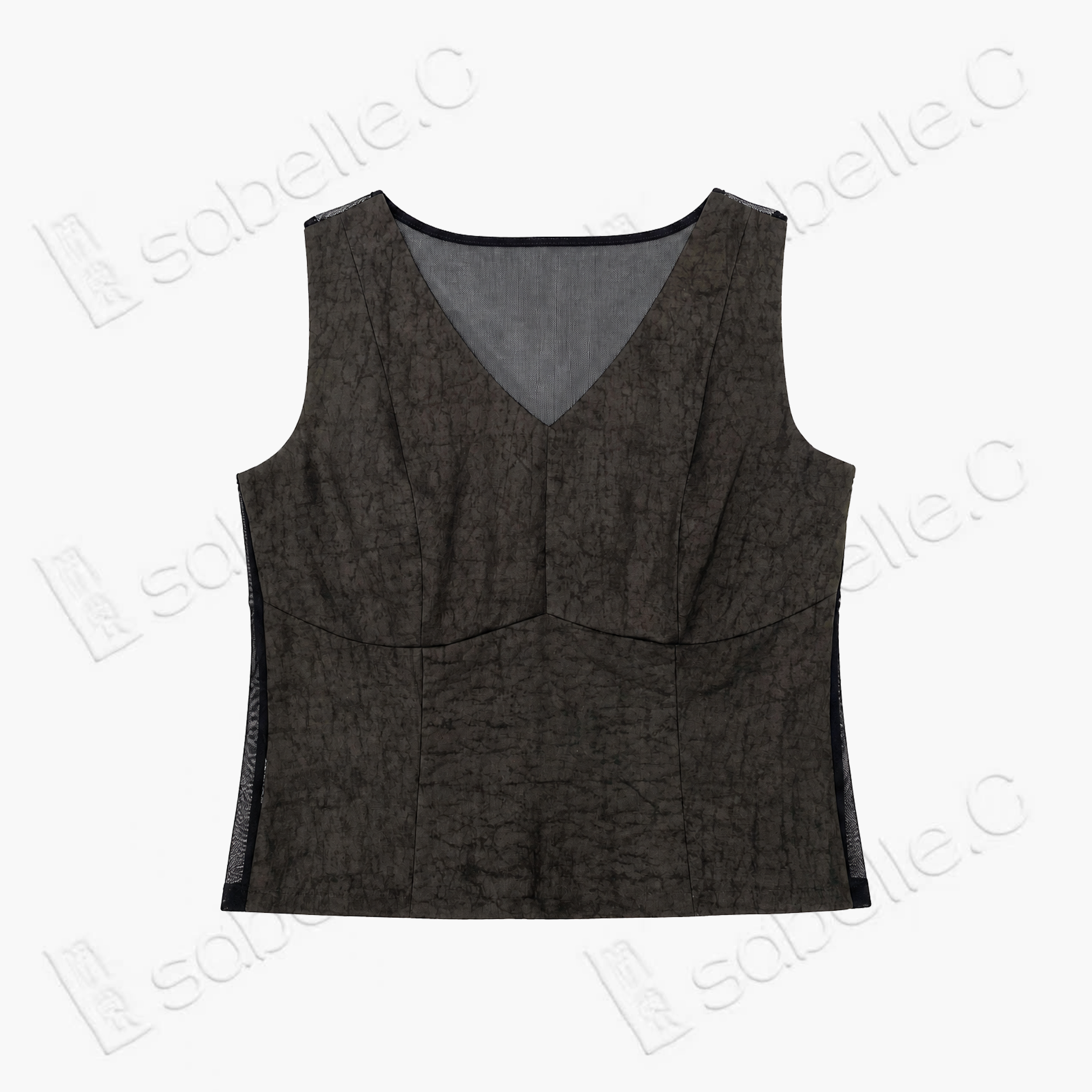 Gambiered Canton Silk Tank Top - 香雲紗無袖背心